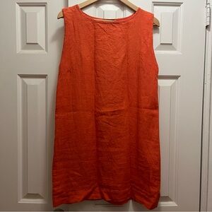 Ilana Kohn / 100% Linen Sleeveless Orange Mini Dress